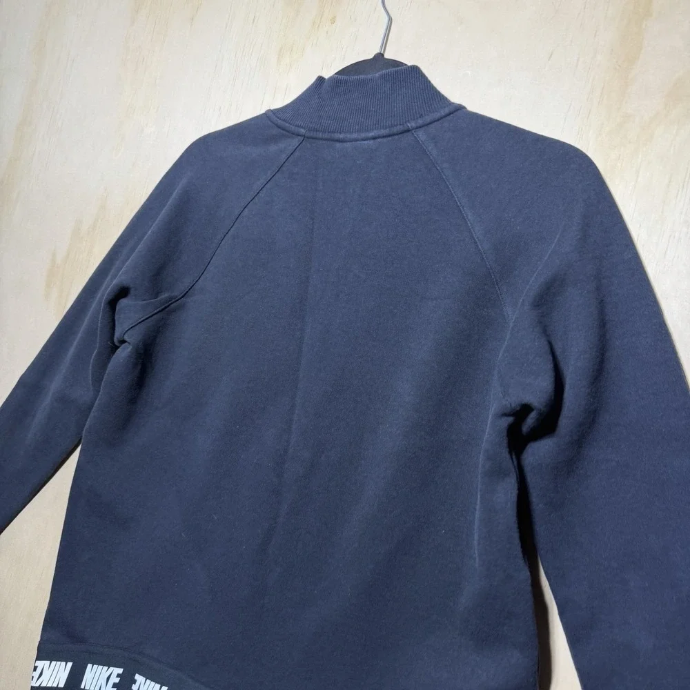 Nike Full Zip Jacket Mens Medium Black Athletic Track Sweatshirt Swoosh‎